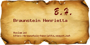 Braunstein Henrietta névjegykártya